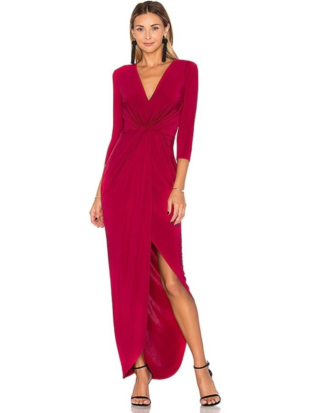 NWT Lovers + Friends Sundance Raspberry Twist Front Maxi Dress Semi Formal S